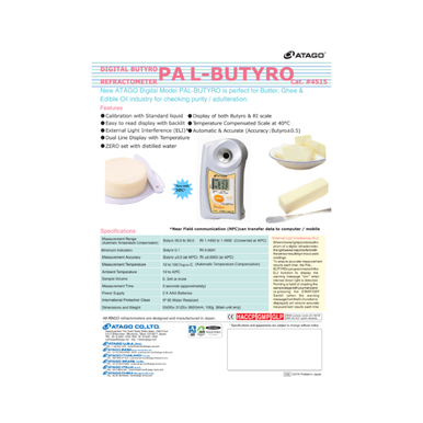 ATAGO PAL-BUTYRO Digital Butyro Refractometer | Ghee & Edible Oil Purity Checker
