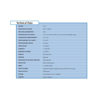 EI-DVI Model 3375 Double Beam UV-VIS Spectrophotometer