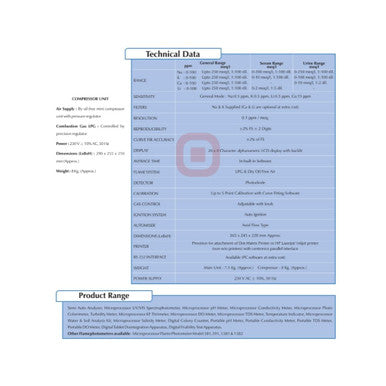 EI Microprocessor Flame Photometer Model 1382: Na & K Analyzer with 5-Point Curve Calibration