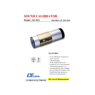 Lutron SC-941 Sound Calibrator | Precision 94 dB / 1000 Hz | IEC Class 2