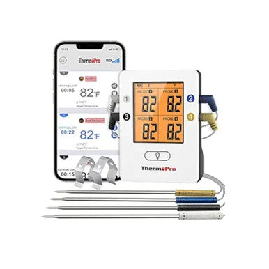ThermoPro TP25 4-Probe Bluetooth Meat Thermometer | 650ft Wireless BBQ & Smoker Thermomete