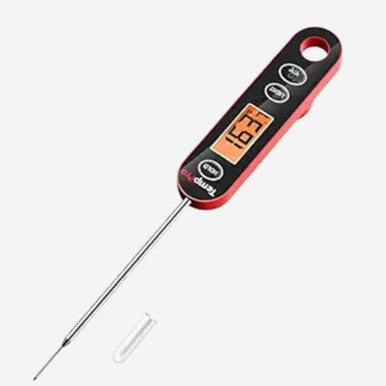 TempPro E30 Digital Meat Thermometer with Long Probe Kitchen Instant Read Cooking Food Thermometer for BBQ Smoker Grilling Oil Deep Fry Candy Thermometer with Large Backlit Display, Black/red