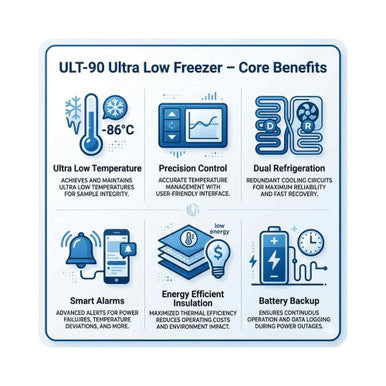 ULT-90 Ultra Low Freezer 90L | -86°C | Microprocessor Control | LCD Display