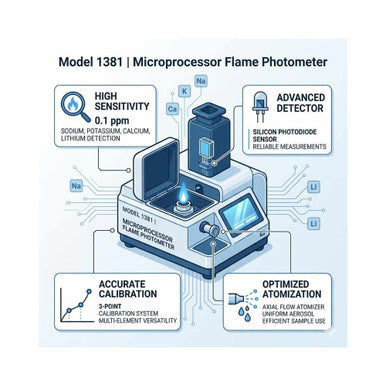 Model 1381 EI-DVI Microprocessor Flame Photometer