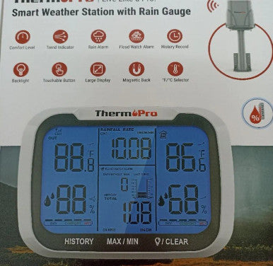 ThermoPro TP270 Smart Weather Station | Wireless Rain Gauge & Indoor-Outdoor Climate Monitor