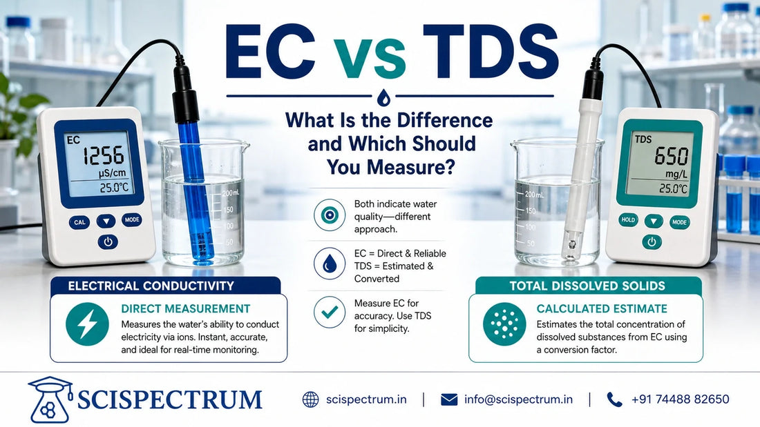 Electrical conductivity and total dissolved solids comparison in a water-quality laboratory.