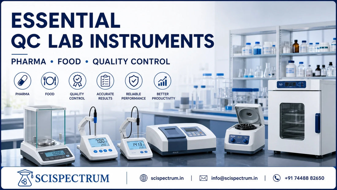 Essential laboratory instruments for pharmaceutical, food and quality-control testing.