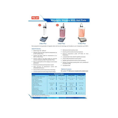 Remi 5MLH Plus Digital Magnetic Stirrer (5L) with Stainless Steel Hot Plate and Pt-1000 Probe