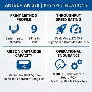 ANTECH AN 270 Dot Matrix Printer for ECPH270042S | High-Speed