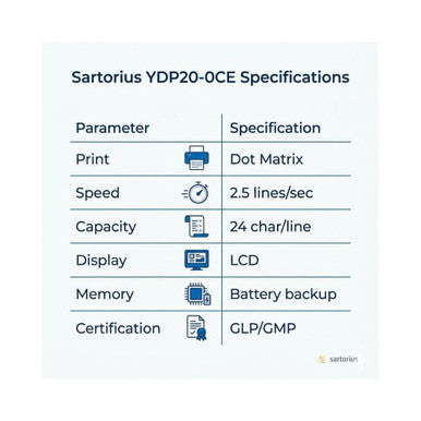 Data Printer for Laboratory Balances Sartorius YDP20-0CE GLP/GMP