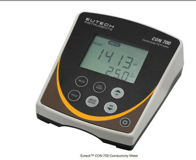 EUTECH Model ECCON270043S With 4-Cell Cond. Probe CONSEN9201D K=0.530, Integral Electrode Holder & 100/240  Adapter, RS232 cable  Cond/TDS/Salinity/Restivity and Tepm. Range 0 to 500ms/cm; 0 to 500ppt; 0 to 80 ppt,0 to 200mohms