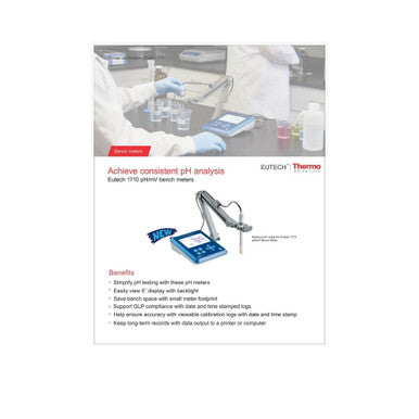 Eutech PH 1710 pH Bench Meter Kit with Double Junction Electrode | Thermo Scientific