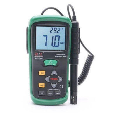 HTC-HT-306S Professional 4-in-1 Humidity Meter | %RH, Dew Point, Wet Bulb & Type K Thermometer