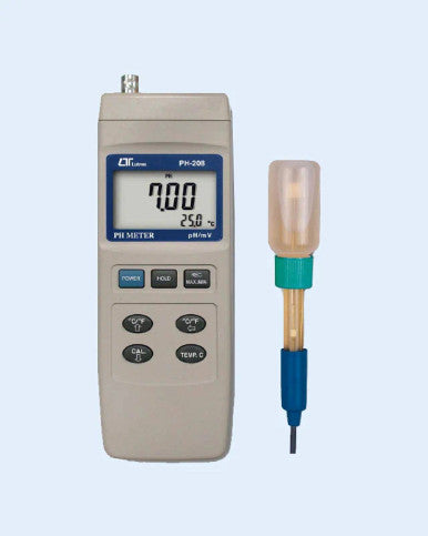 LUTRON pH 208 with RS232 Port with PE03 Electrode and  TP07 TEMP Probe