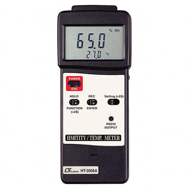 Lutron HT-3006A/3006HA Professional Humidity & Temperature Meter | Type K/J Thermometer | RS-232 Interface