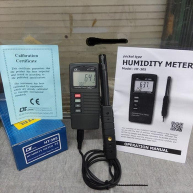 Lutron HT-305 Pocket Humidity Meter | Temp, Dew Point & Remote Probe | 0.1% RH Resolution