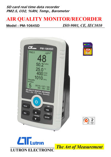 Lutron PM-1064SD PM2.5 & CO2 Air Quality Monitor with SD Card