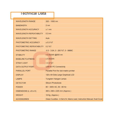 Model 2306 Microprocessor Visible Spectrophotometer - High Precision Lab Analysis