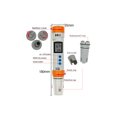 HM Digital PH-200: Professional Waterproof pH & Temperature Meter for Water Testing