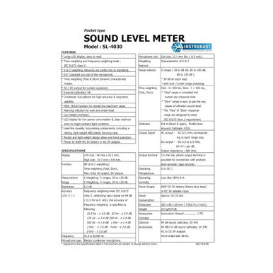 Lutron SL-4030 Digital Sound Level Meter 30-130 dB (IEC Class 2) - Pocket dB Meter