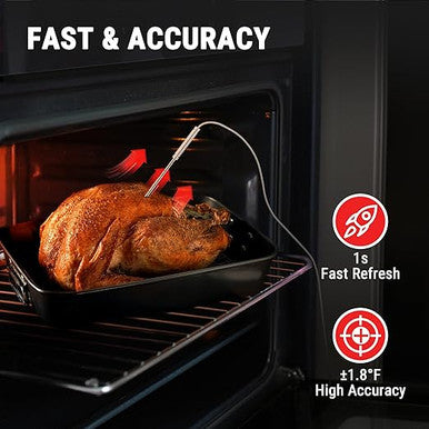ThermoPro TP717 Digital Meat Thermometer for Grilling, Backlit Grill Thermometer Meat Thermometer Oven Safe with 2 Meat Probes, Food Thermometer for Cooking with Temp Alert for Smoker, BBQ, Oven