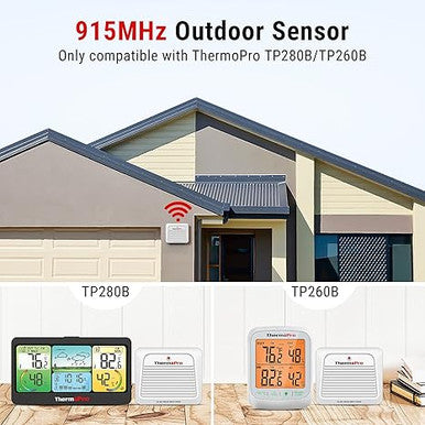 ThermoPro TX-7B Additional Outdoor Sensor Transmitter, Only for TP260B/TP280B Indoor Outdoor Thermometer Temperature and Humidity Monitor