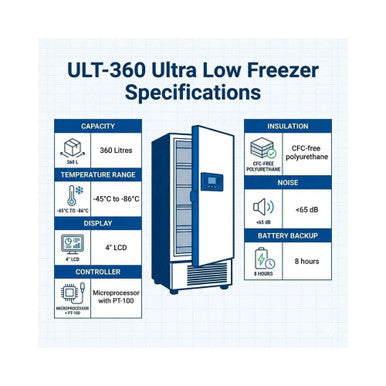 ULT-360 Ultra Low Freezer 360L | -86°C | Microprocessor Control | LCD Display