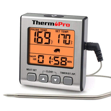 ThermoPro TP16S Digital Meat Thermometer with Smart Cooking Timer & Backlight