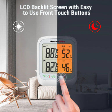ThermoPro TP260B Wireless Indoor Outdoor Thermometer & Hygrometer | 1000ft Range