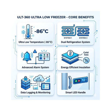 ULT-360 Ultra Low Freezer 360L | -86°C | Microprocessor Control | LCD Display